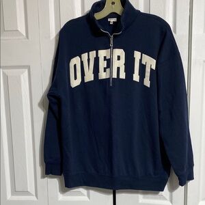 Self E navy blue Over It sweatshirt top shirt size LARGE